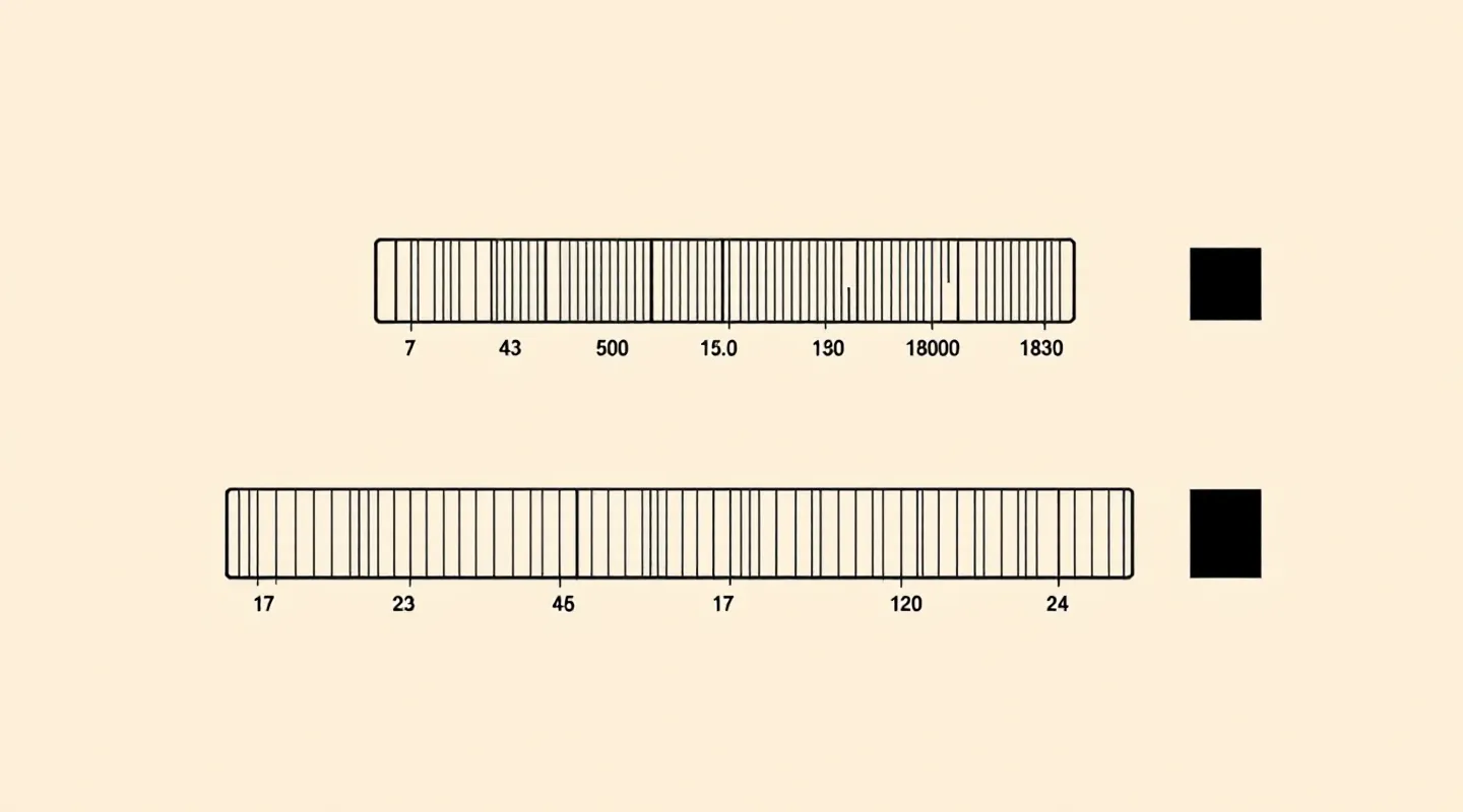 Gallery-plate comparison of the 7-amino-acid TB-500 fragment and the 43-amino-acid full-length Thymosin Beta-4 parent peptide, with the LKKTETQ region marked by a burgundy hairline